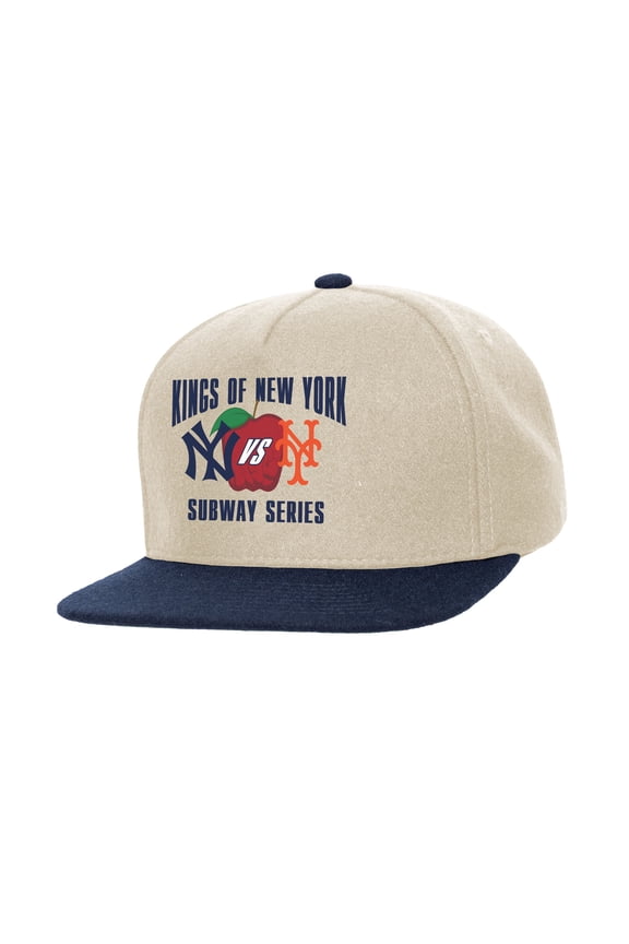 Cream New York Yankees vs. New York Mets Subway Series Matchup Pro Pinch Snapback