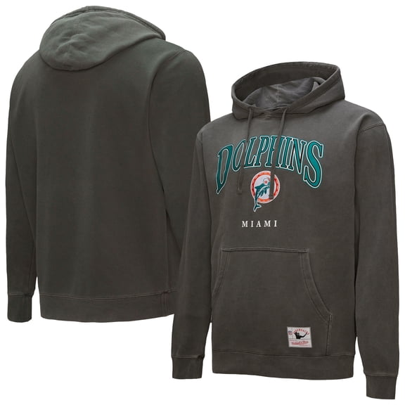 -Mitchell & Ness Gray Miami Dolphins Slot Pullover Hoodie