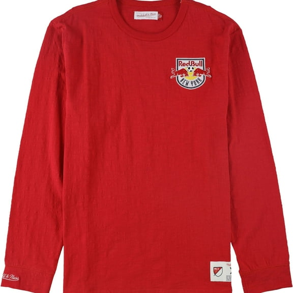 Mitchell & Ness Mens Slub-Knit Embellished T-Shirt, Red, Medium