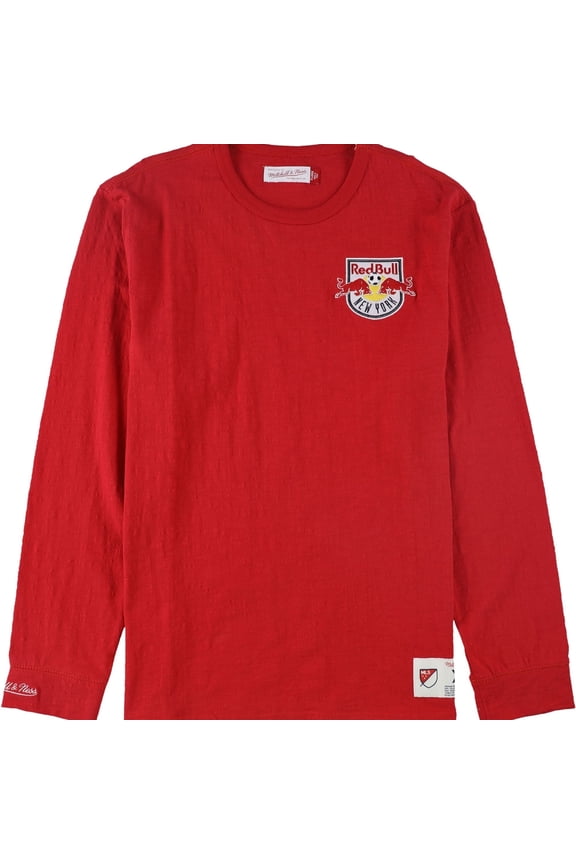 Mens Slub-Knit Embellished T-Shirt, Red, Medium