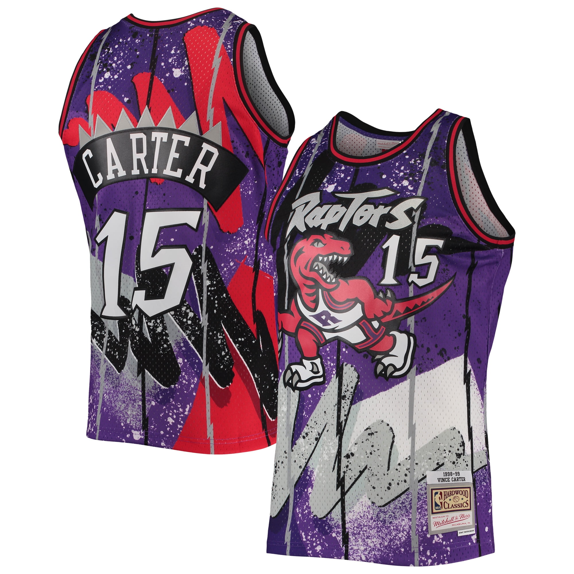 Mitchell & Ness Purple Toronto Raptors Vince Carter 1998-99 Hyper Hoops  Jersey - XL