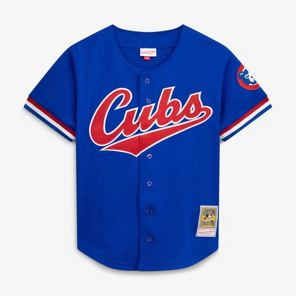 Men's Mitchell & Ness Ryne Sandberg Royal Chicago Cubs Cooperstown Collection 1996 Mesh Batting Practice Button-Up