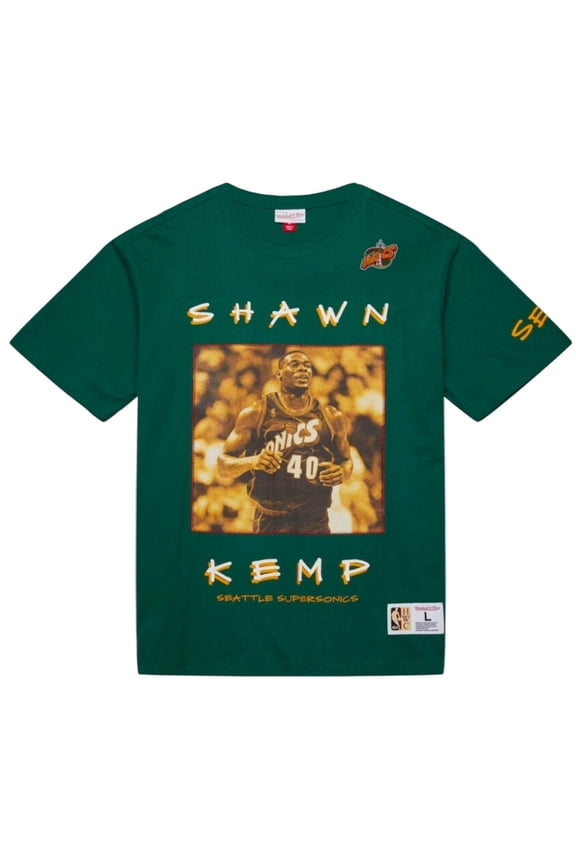 Mitchell Ness SuperSonics Shawn Kemp Heavyweight Premium Player Tee