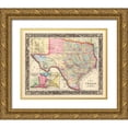 thumbnail image 1 of Mitchell, Samuel Augustus 24x20 Gold Ornate Wood Framed with Double Matting Museum Art Print Titled - County Map Of Texas, 1860, 1 of 4