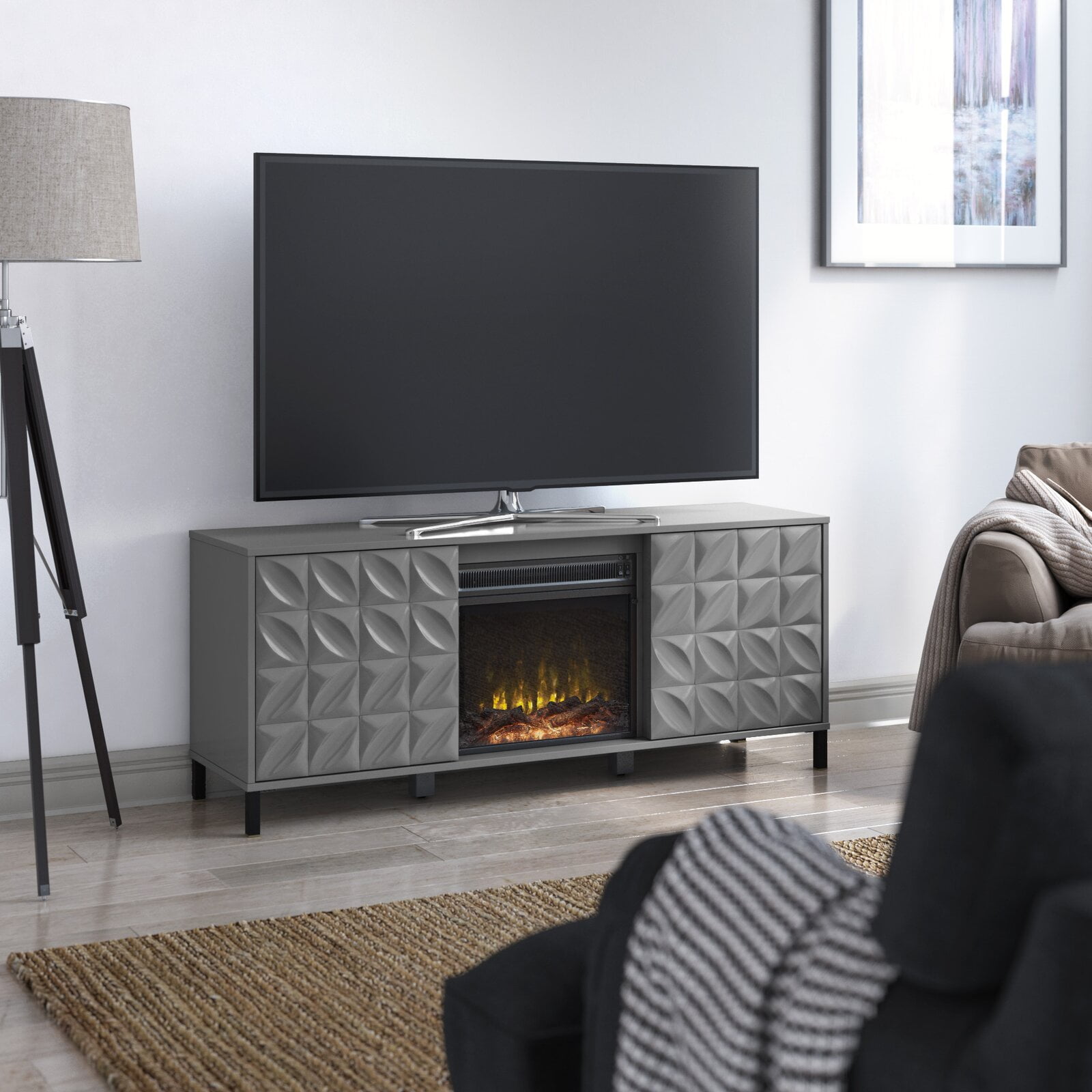 Mitchellville tv stand with fireplace deals