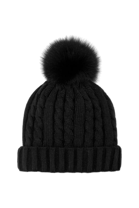 Mitchie's Matchings Fox Pom Knit Beanie - Women's
