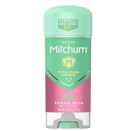 Mitchum For Women Anti-Perspirant Deodorant Clear Gel, Powder Fresh, 3.40 oz (Pack of 2)
