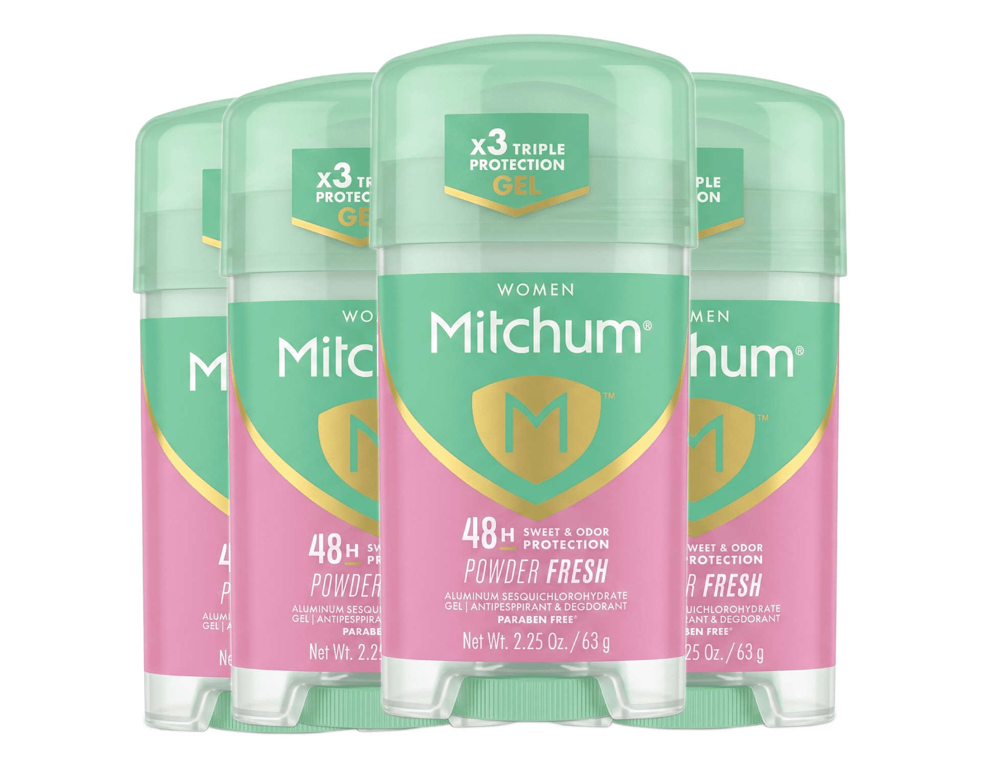 Mitchum For Women Power Gel Anti-Perspirant Deodorant Powder Fresh 2.25 oz (Pack of 4)