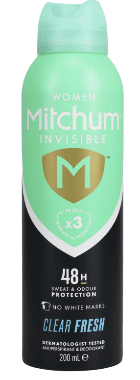Mitchum Invisible Clear Fresh Anti Perspirant Spray 200 ml (4 Pack)