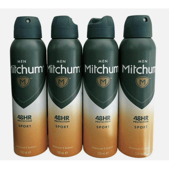 Mitchum Men 48HR SPORT Antiperspirant & Deodorant Spray 150 ml (4 Pack)