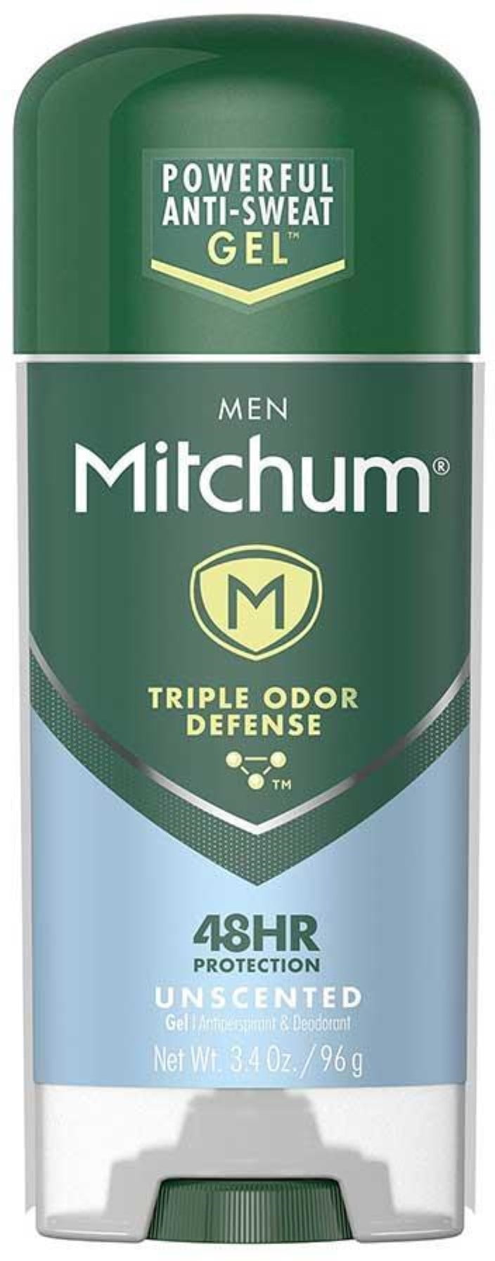 Mitchum Triple Odor Defense Unscented Gel, Anti-Perspirant & Deodorant, 3.4 oz (Pack of 4)