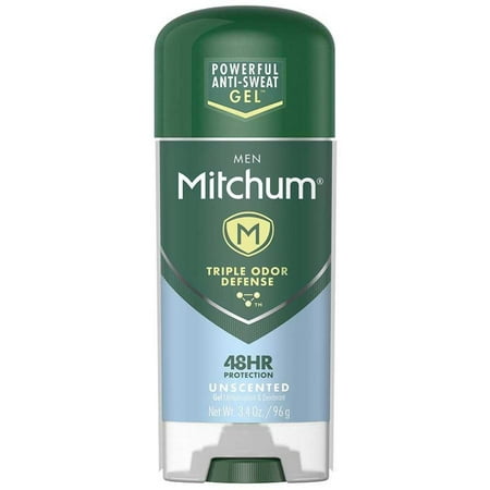 Mitchum Triple Odor Defense Unscented Gel, Anti-Perspirant & Deodorant, 3.4 oz (Pack of 6)
