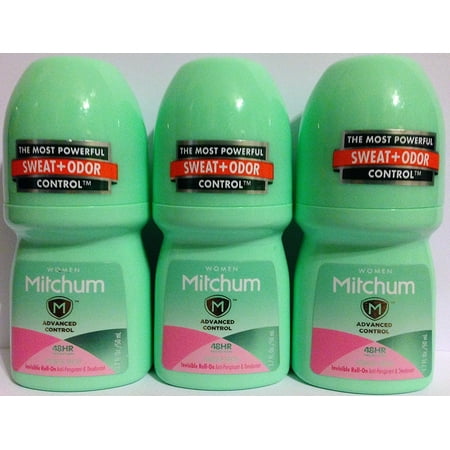 Mitchum Women Invisible Roll-On, Powder Fresh 1.7 oz Pack of 3