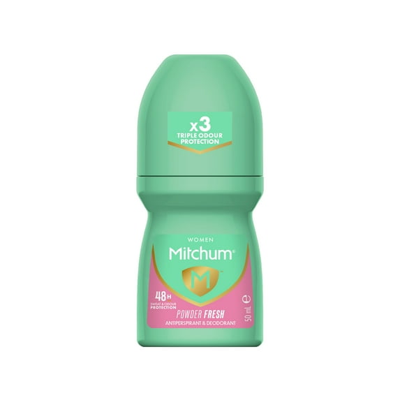 Mitchum Women’s Triple Odor Protection Antiperspirant & Deodorant Roll-On, Powder Fresh, 1.7 oz
