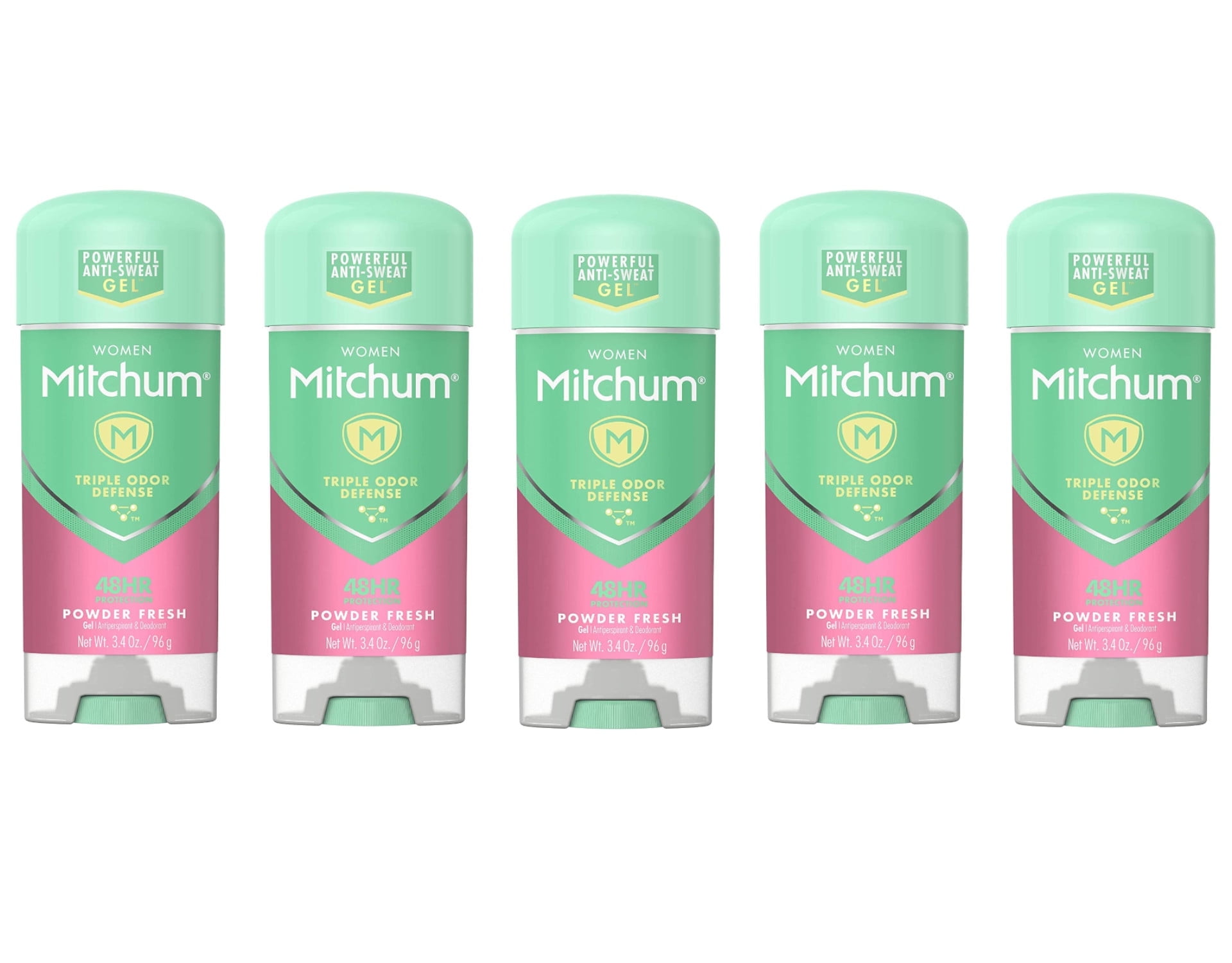 Mitchum for Woman Anti-Perspirant Deodorant Clear Gel, Powder Fresh 3.4oz - Pack of 5