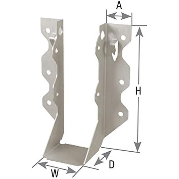 Mitek USP Structural-Connectors JL26 Face Mount Joist Hanger, Light-Capacity 20 Gauge, G90 Galvanizing Finish Steel, 2 x 6 Joist Dimensional Hangers, 50 Count$$Art & Craft