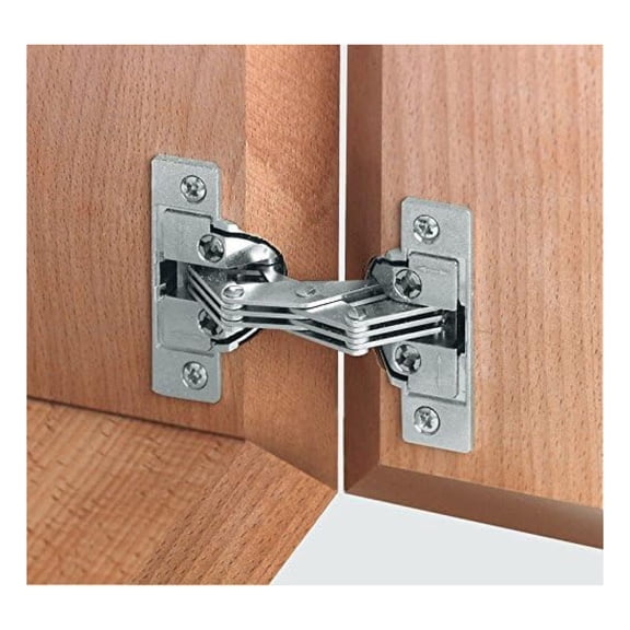 Miter Flap Cabinet Hinges 135 Degree - GS 45/90 1.5mm Wide, 3-Way Adjustable, Plated Finish for Cabinet Doors & Flaps