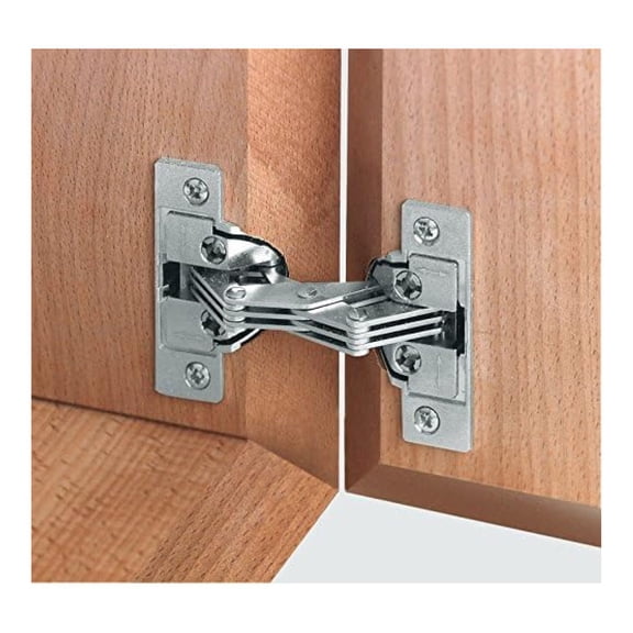 Miter Flap Hinges 1.5mm Wide 90 Degree - Cabinet Door & Flap Hardware - 3-Way Adjustable - Plated Zinc Alloy - Germany Made