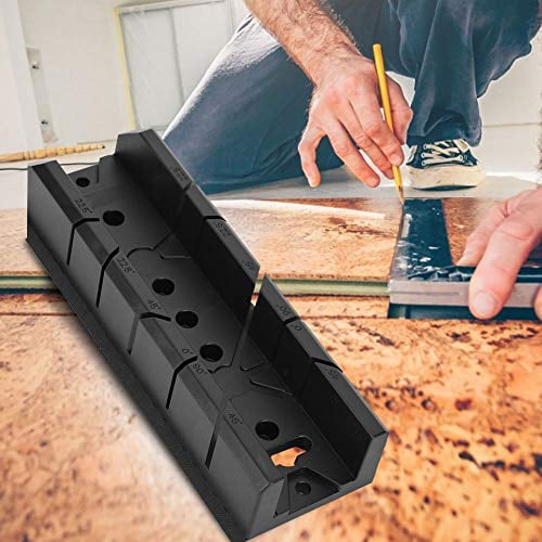 Miter Saw Box, Saw Storage Mitre Box Woodworking Miter Saw Box Cabinet 0/22.5/45/90 Degree Wood Gypsum Oblique Cutting Tool for Wood/Soft Metal (801)