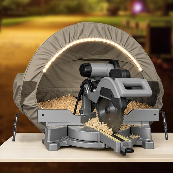 Miter Saw Dust Collection Hood with Light, Dust Collector for Table Miter Saw, Miter Saw Dust Hood Attachment