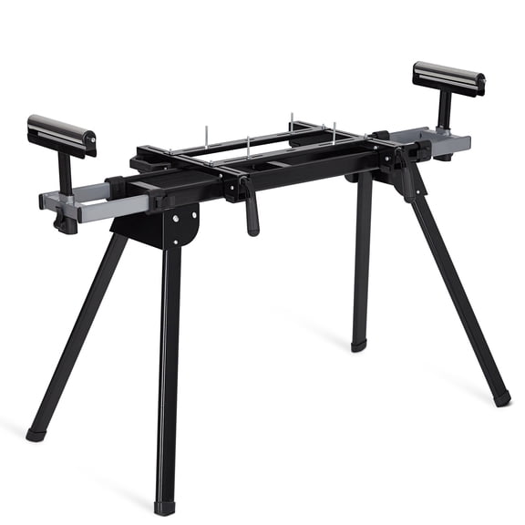 Miter Saw Stand Universal Folding Saw Table, Adjustable 76.8" Support Frame with Quick Release Mounting Brackets, 440 LBS Load Capacity Heavy-Duty Steel Construction Fits Most Miter Saws and Table Sa