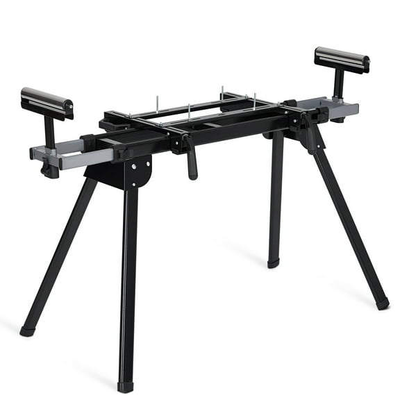 Miter Saw Stand withDur-ableIron Frame, 440 Lbs Load Capacity Saw Stand, 76-4/5'' Max SlidingRa-il Quick to Install and Remove, Compatible & Portable, Compatible with Most Brands