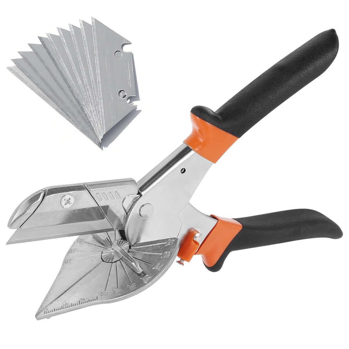 Miter Shears Adjustable 45 to 135 Degree Sharp Multi Angle Trim Cutter with  10 Replacement Blades for Cutting Wood Plastic PVC - AliExpress