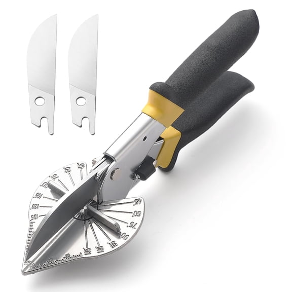 Miter Shears for Molding, RAINHOL Trim Cutter Hand Tool, Adjustable Angle Cutting Tool for Wood Trim Molding, PVC, Vinyl, Trunking, 2 Extra Replacement Blades Included