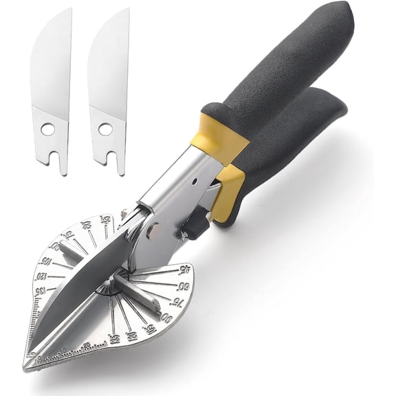 Miter Shears for Molding,  Trim  Hand Tool, Adjustable Angle  Tool for  Trim Molding, PVC, , Trunking, 2 Extra Replacement  Included