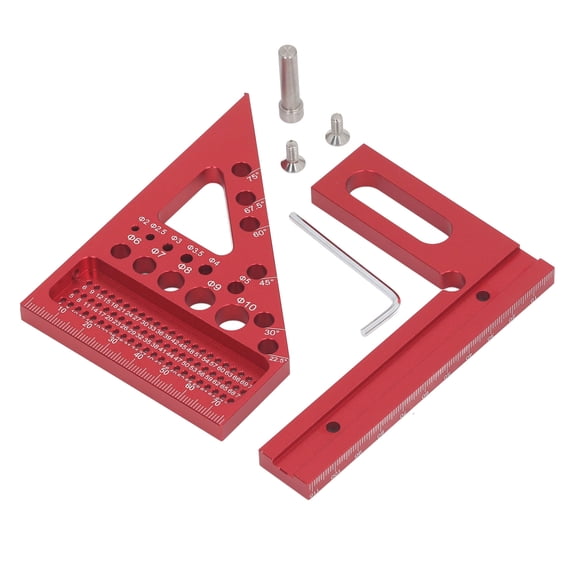 Miter Square Protractor, 0.8mm Hole Diameter Multi Angle Measuring Tool CNC Processing 22.5 30 45 60 67.5 75 90 For Woodworking Projects