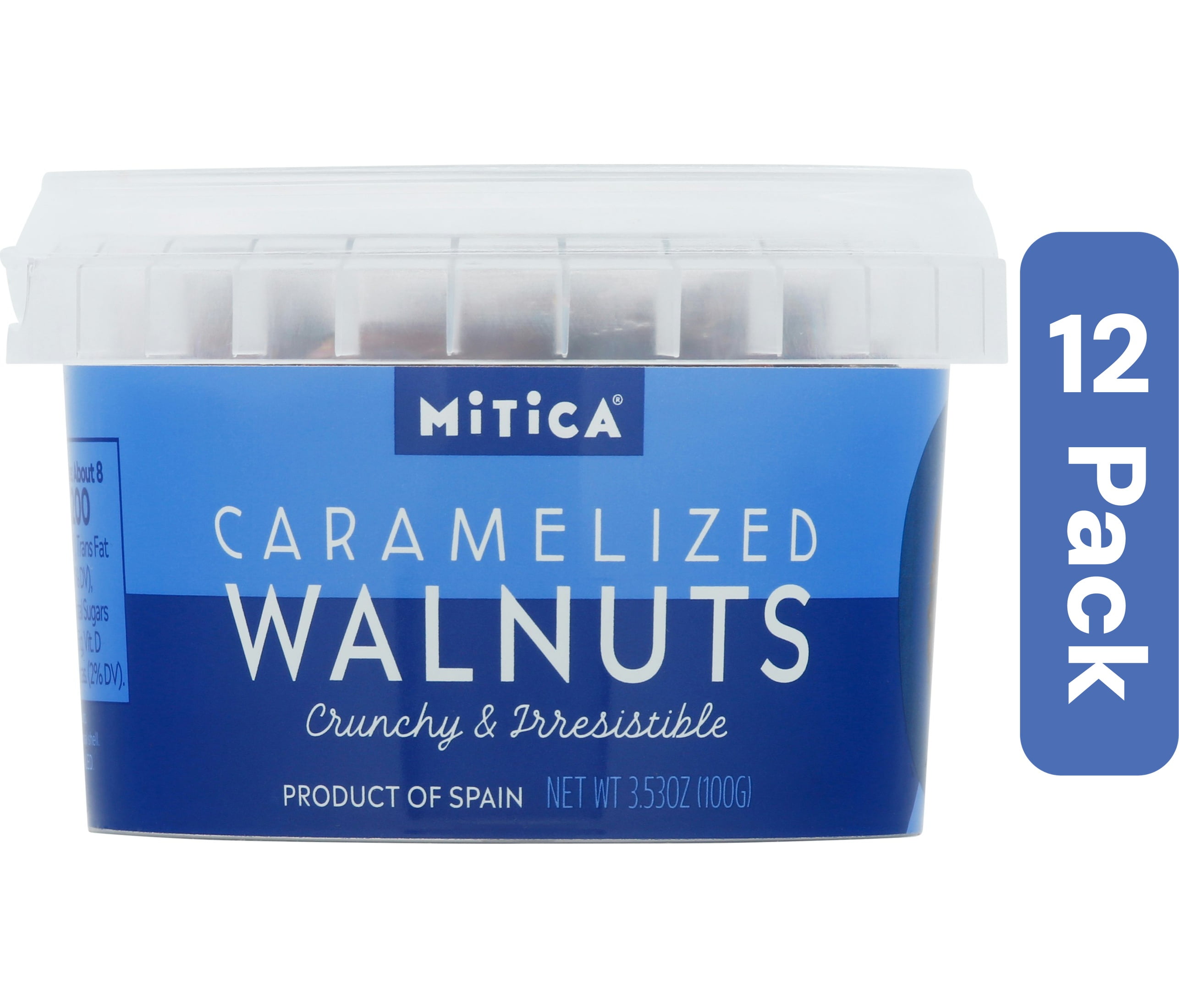 Mitica Caramelized Walnuts Minitub (Pack of 12)