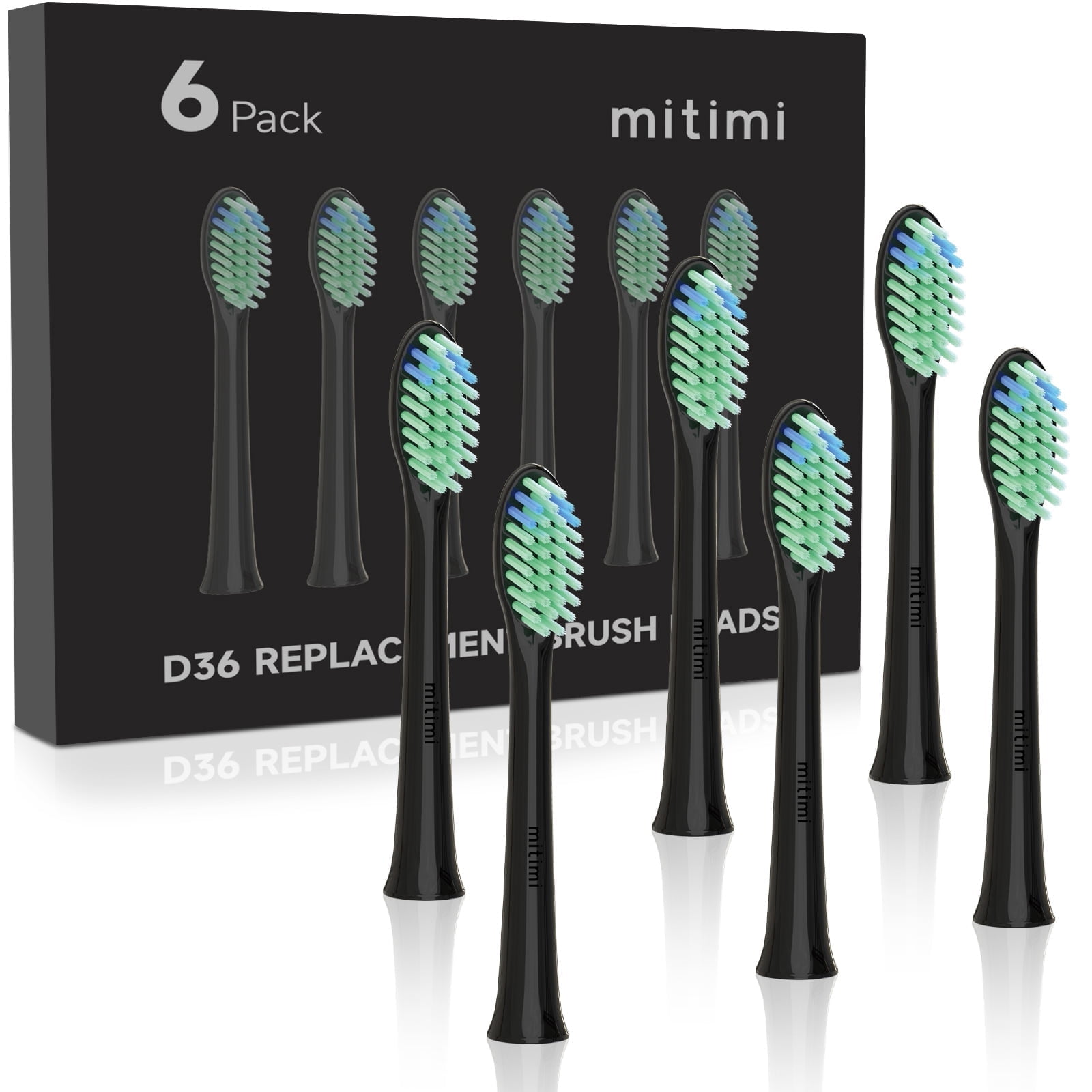 Mitimi D36 Soft Tooth Refill, 6 Pcs Replacement Brush Heads Compatible