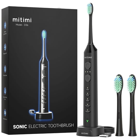 MagneticLevitation Sonic Electric Toothbrush D36 Kit, 3 Intensity Levels & 5 Modes, Wireless Fast Charge, for Adults & Kids, Gift