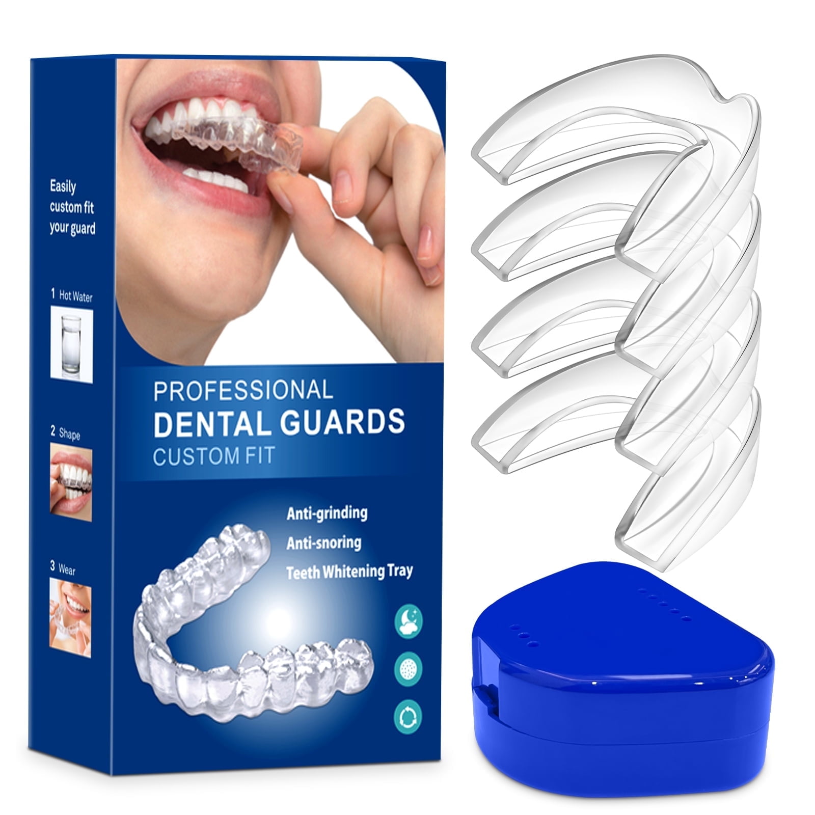 Mitimi Mouth Guard  for Grinding Teeth at Night, Moldable Dental Guard for Sleeping, Nighttime Protection for Teeth 4 Pack
