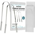 thumbnail image 1 of Mitimi Tongue Scraper with Case - 2 Pack, Fights Bad Breath, 100% Stainless Steel, 1 of 6
