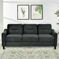 thumbnail image 1 of Mitinya Modern Velvet Upholstered 3 Seater Sofa, Black, 1 of 8