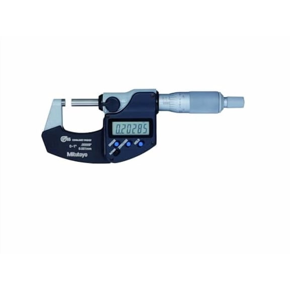 Mito_tuyo 293-340 Outside Micrometer, 0-1 Range, 0.00005"/0.001mm Resolution, IP65, No Output, with Ratchet"$$Tools