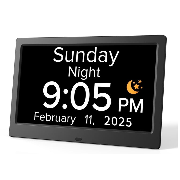 SPACWIS, Digital Alarm Clock, 10.1 inch display, Voice