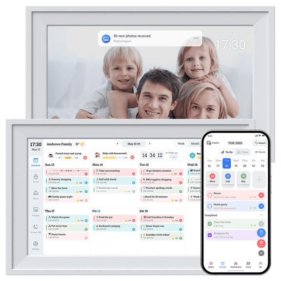 SPACWIS 10.1" Digital Calendar with IPS Touch Screen - Smart Electronic Calendar & Planner with Free App Control, Sync & Custom Alerts, Ideal Home Office Management Tool