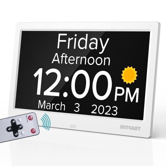 SPACWIS Digital Alarm Clock with Date and Day for Dementia Seniors, Large HD Screen