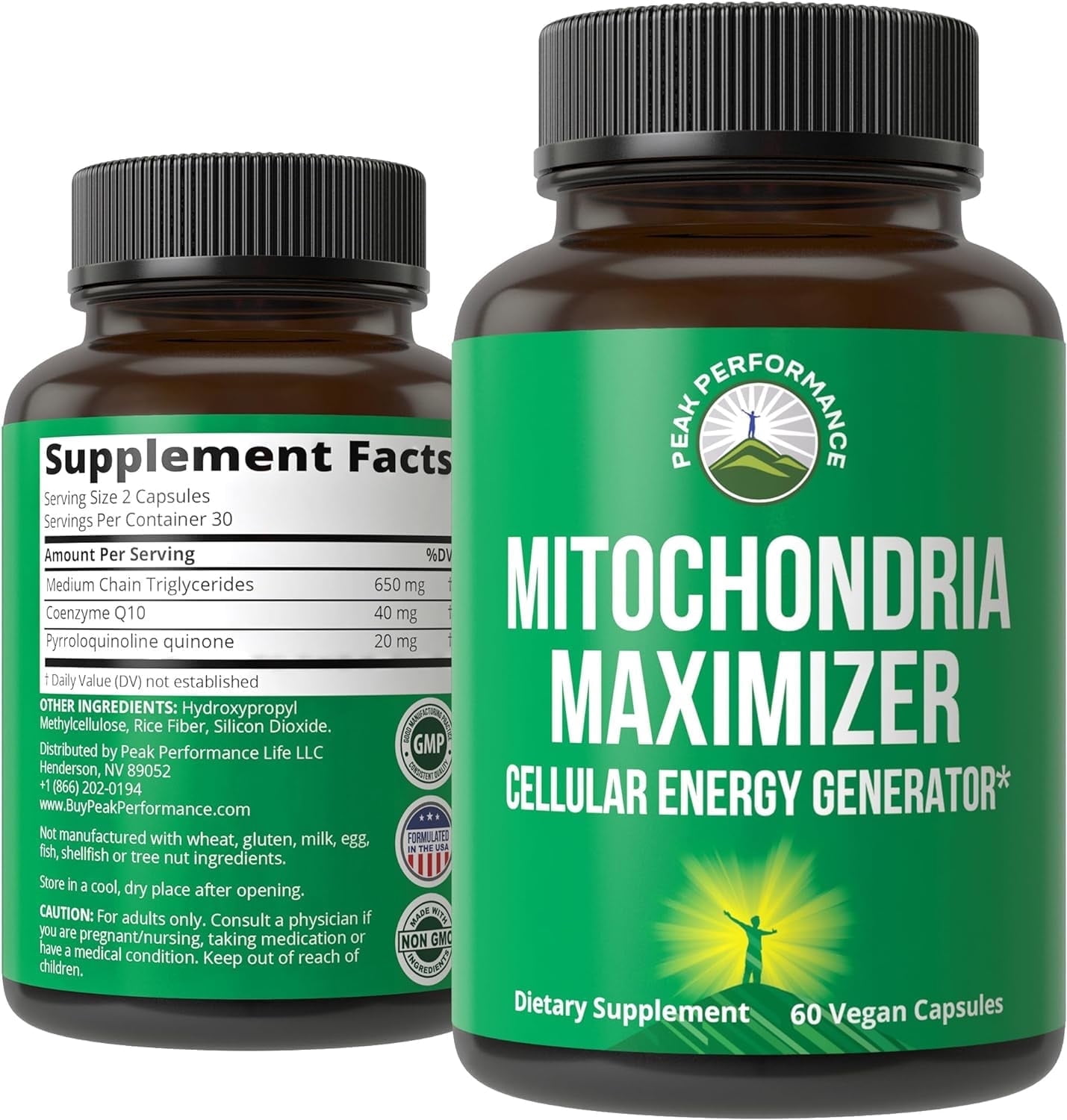 Mitochondria Maximizer with CoQ10 and Active PQQ. Best Mitochondrial Support Supplement with MCT Oil. Natural Cellular Generator for Clean, Energy Support. 60 Vegetarian Capsules