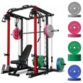 thumbnail image 1 of Mitonos Multi-Function Smith Power Cage, 2000 LBS Heavy Duty Squat Rack with Dual Cable Crossover System, All-in-One Home Gym Strength Training Frame with Fitness Accessories, 1 of 9