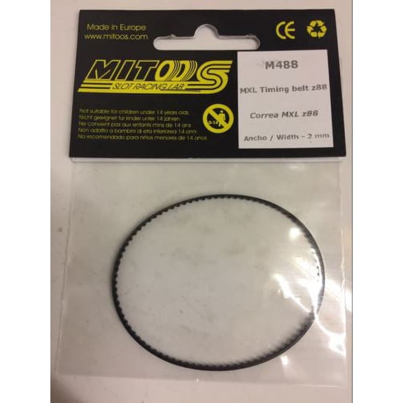 Mitoos M488 MXL Timing Belt z88 Tooth Width 2mm New