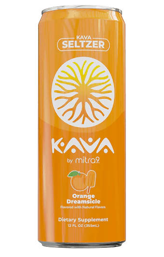 Mitra-9 Botanical Beverages - Plant Based Sparkling Drink with Kava Root Extract - Mood Enhancer - Promotes Natural Calm & Clarity (12 Fl. Oz) - Orange Dreamsicle