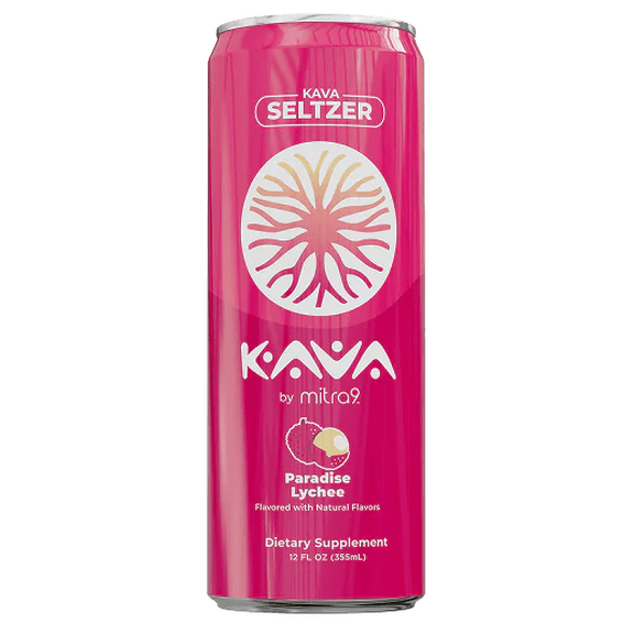 Mitra-9 Botanical Beverages - Plant Based Sparkling Drink with Kava Root Extract - Mood Enhancer - Promotes Natural Calm & Clarity (12 Fl. Oz) - Paradise Lychee
