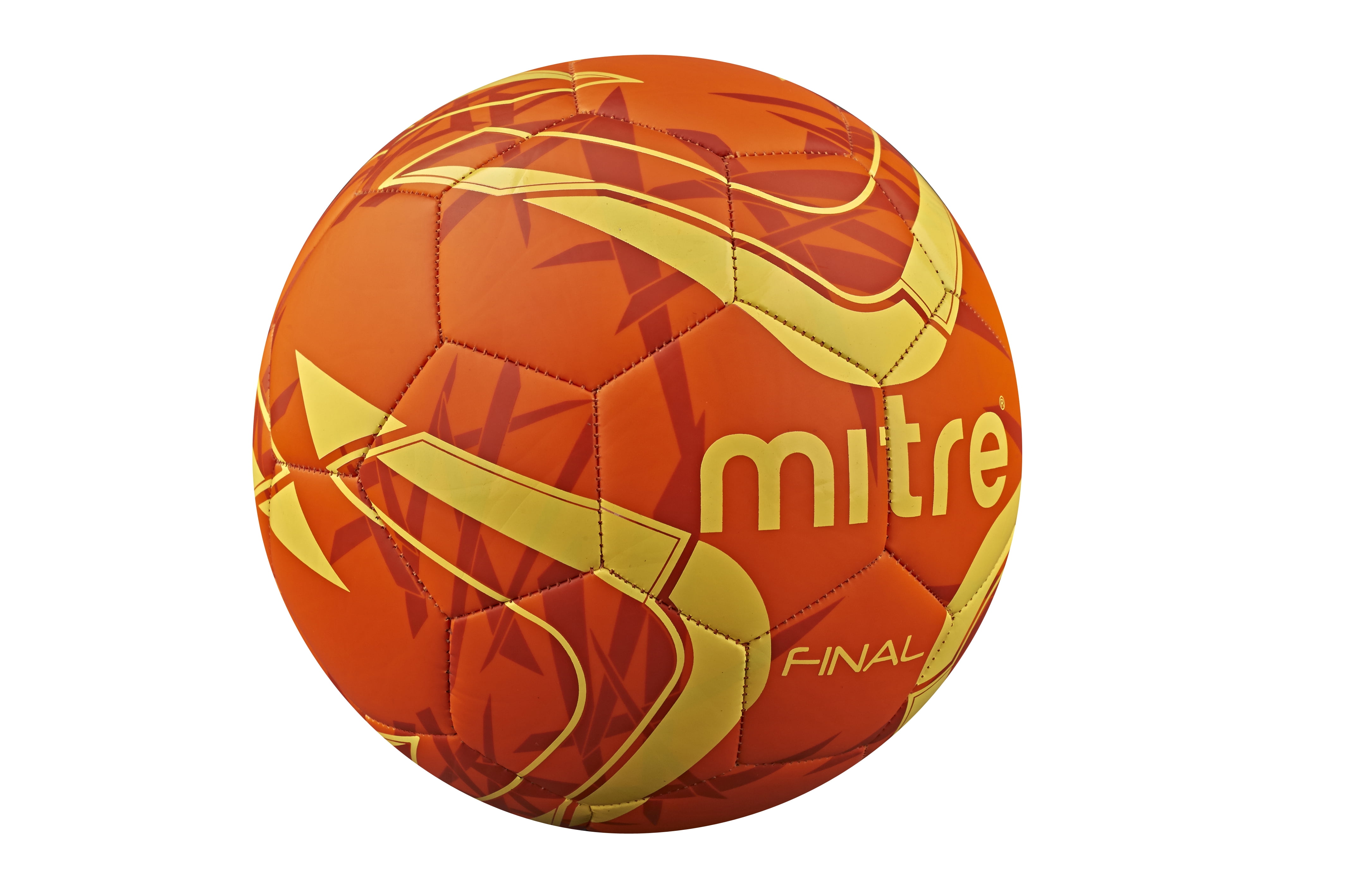 Mitre Final Soccer Ball, Size 5, Orange and Yellow
