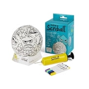 Mitre Scriball Kids Coloring DIY Soccer Ball, Pump, Display Stand - Mini Soccer Ball with 5 Markers - 3 Fun Character Designs - Creative Soccer Toy for Kids
