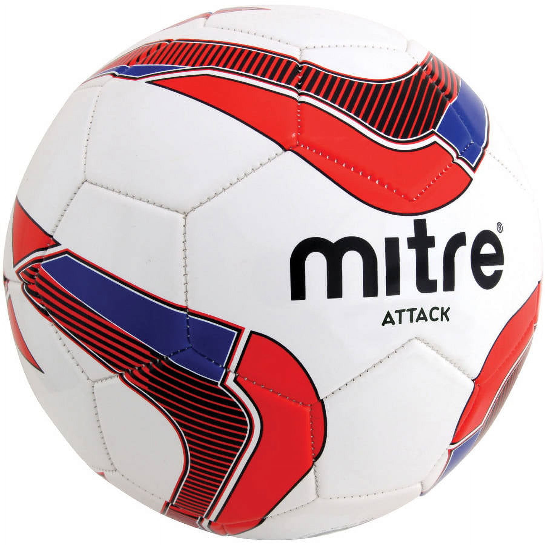 Mitre attack recreational soccer ball deflate, white/red/blue