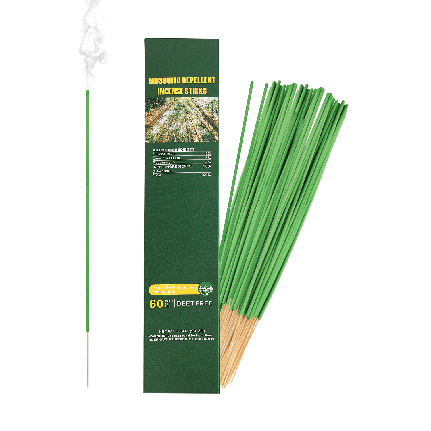Mitscoots Citronella Bug Repellent Outdoor, Mosquito Repellent Incense Sticks 60 pcs Keep bugs