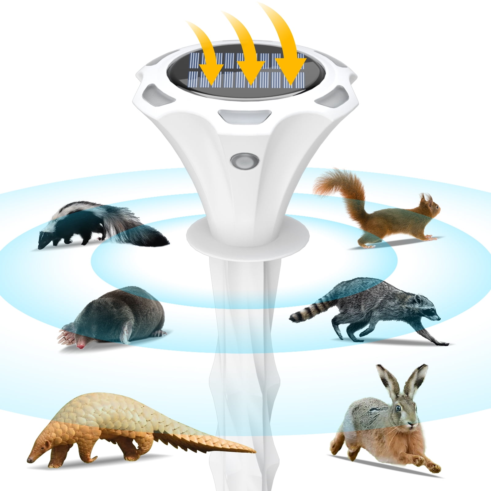 Mitscoots MotionActivated Solar Mole Repellent Ultrasonic Device